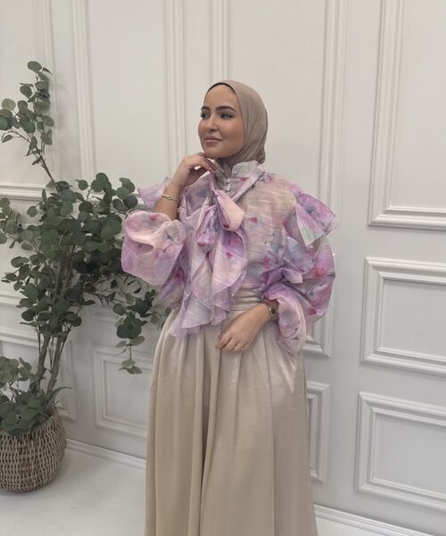 SOFT BLOOM TIE - NECK BLOUSE