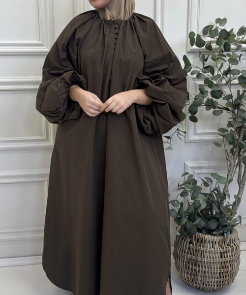 BALLOON SLEEVE MAXI DRESS