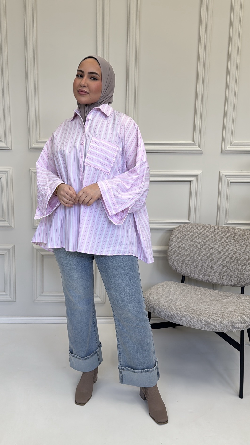 STRIPED OVERSIZED BLOUSE