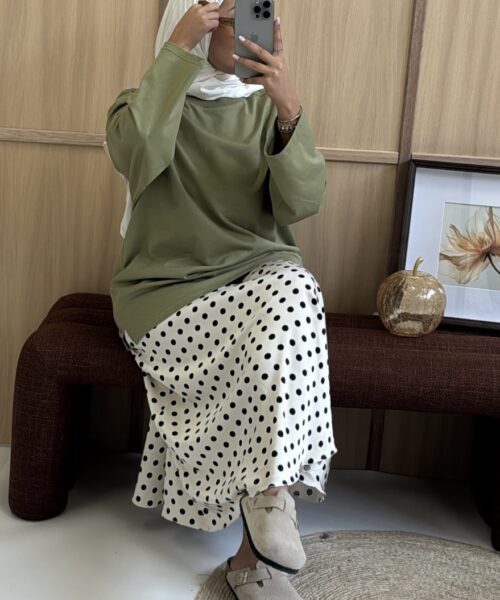 Alternative view of POLKA DOT MAXI SKIRT