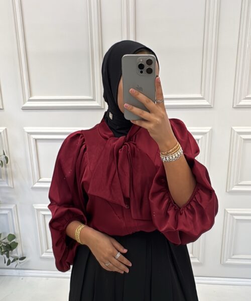 Alternative view of SATIN BOW ELEGANCE BLOUSE