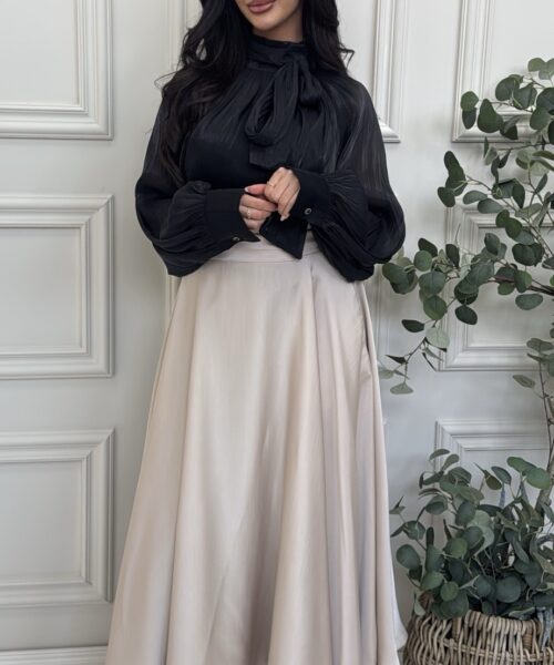 Alternative view of HIGH NECK BOW BLOUSE