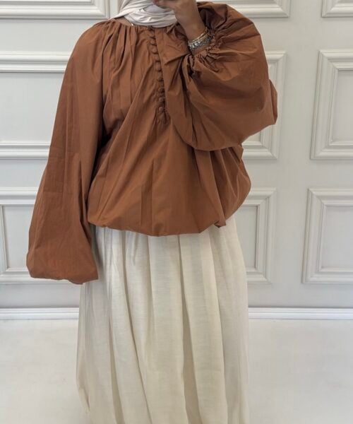Alternative view of BALLOON SLEEVE BLOUSE