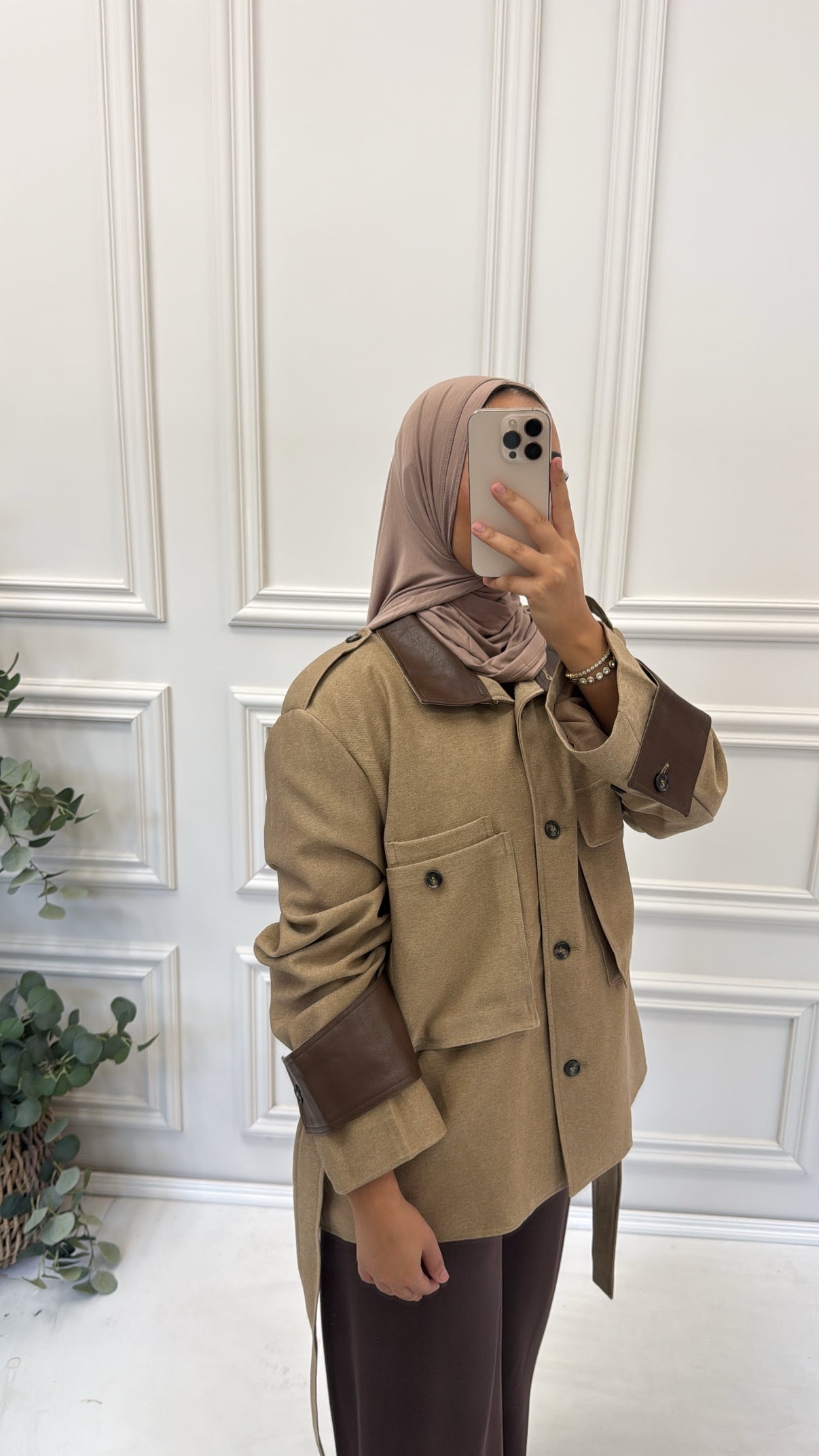 MOCHA BELTED JACKET