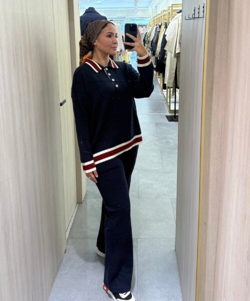CONTRAST KNIT SET