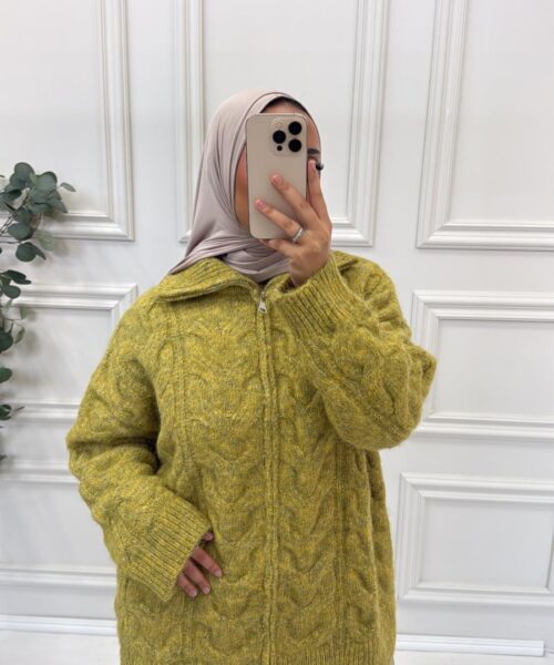 Alternative view of KNITTED ZIP CARDIGAN