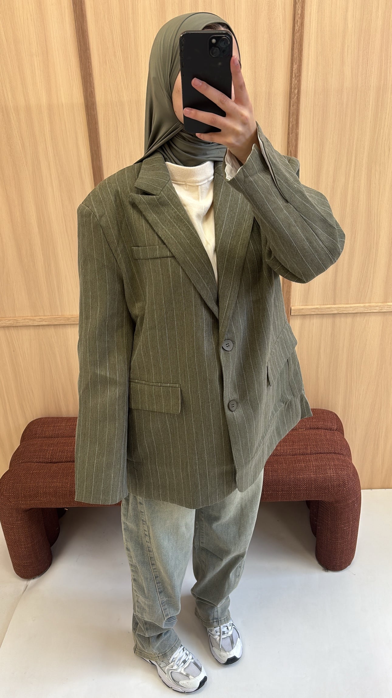 THE OVERSIZED PINSTRIPE BLAZER