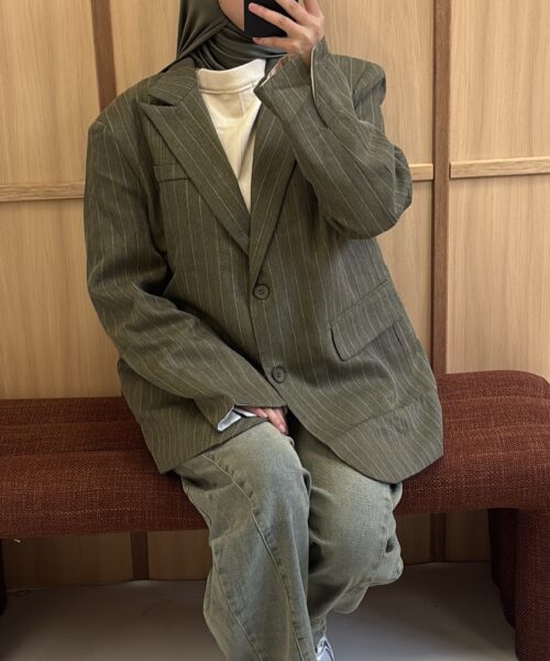 Alternative view of THE OVERSIZED PINSTRIPE BLAZER