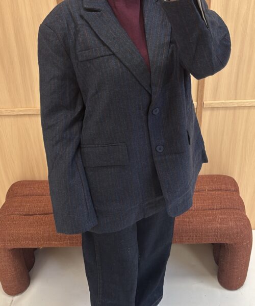 WOOL-LOOK STRIPED BLAZER