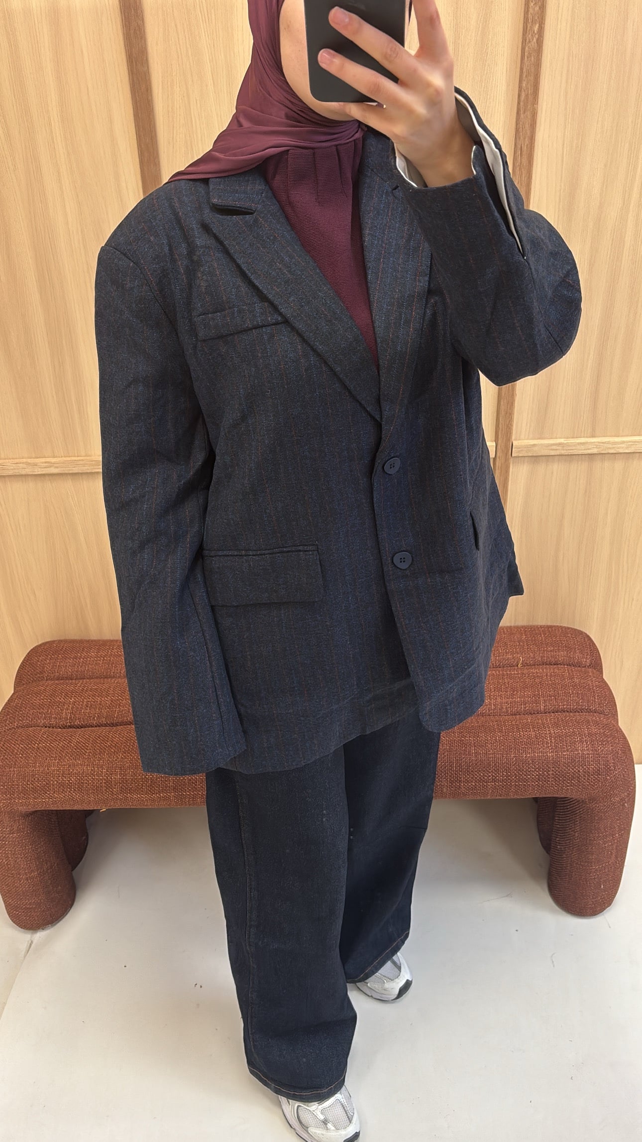 WOOL-LOOK STRIPED BLAZER