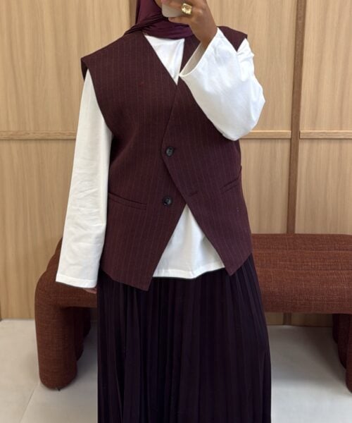 GESTREEPTE GILET