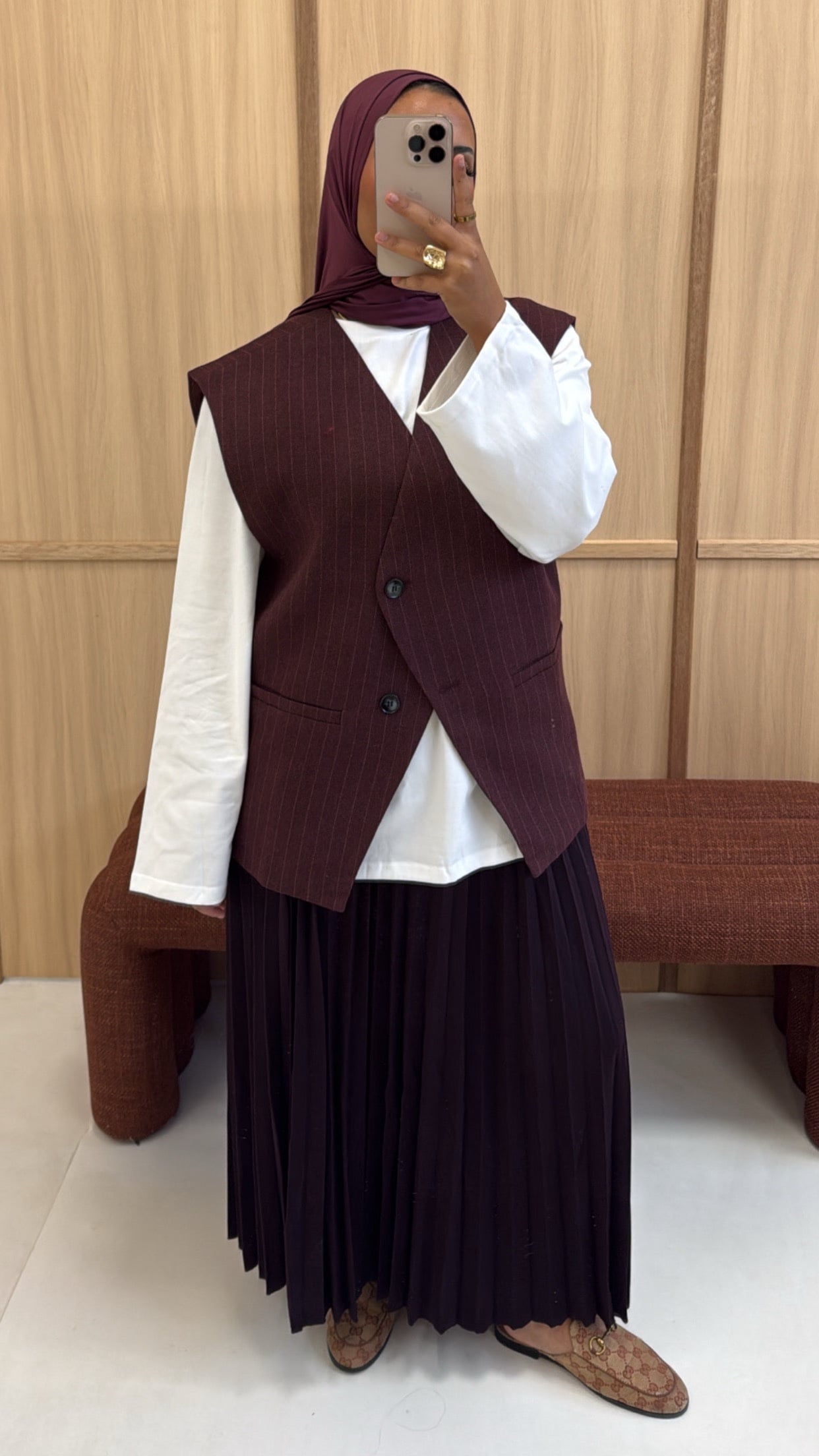 GESTREEPTE GILET