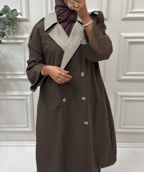 PLAID CONTRAST COAT