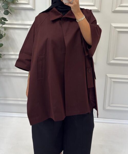 TRENCHCOAT MET SPLIT SHORT